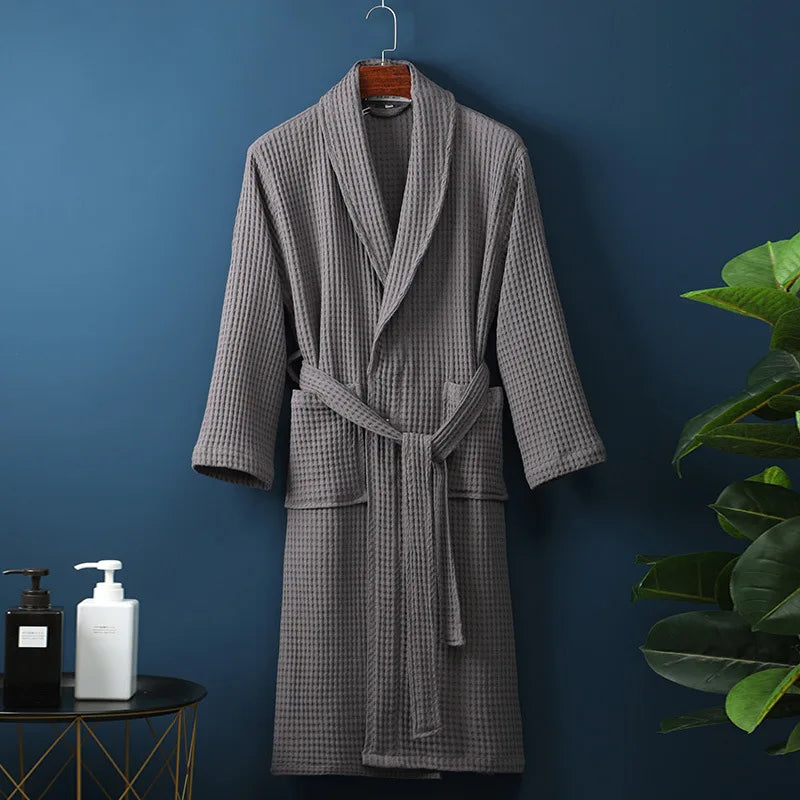VierraSol | Bata de baño Premium CozyCotton hecha de algodón | Suave y transpirable | Perfecta para hombres y mujeres | Con bolsillos
