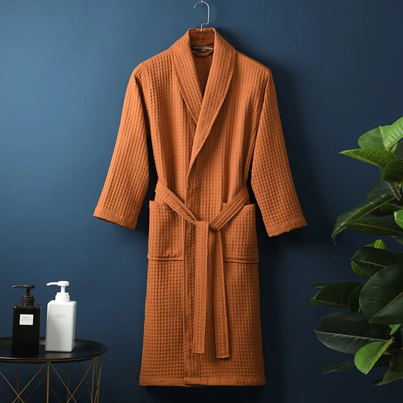 VierraSol | Bata de baño Premium CozyCotton hecha de algodón | Suave y transpirable | Perfecta para hombres y mujeres | Con bolsillos