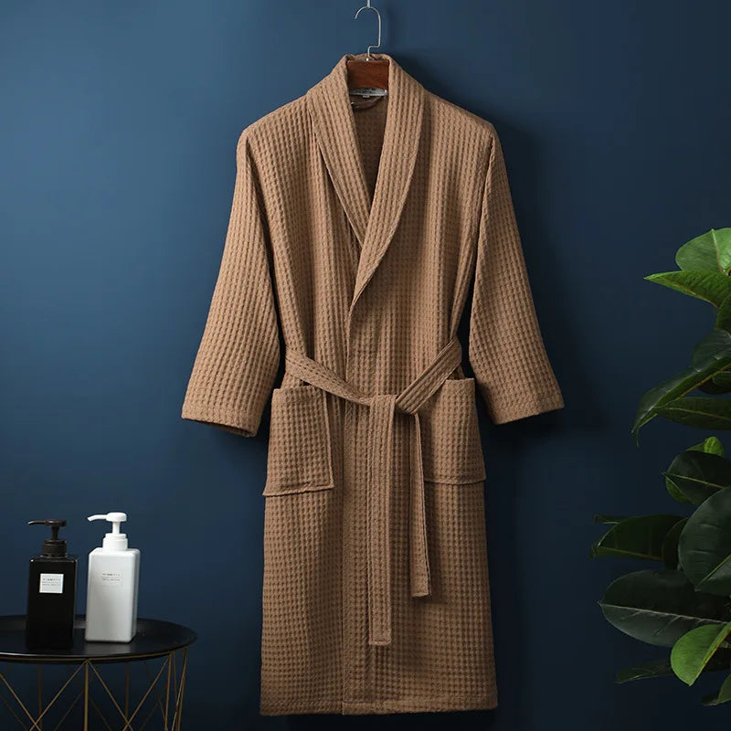 VierraSol | Bata de baño Premium CozyCotton hecha de algodón | Suave y transpirable | Perfecta para hombres y mujeres | Con bolsillos