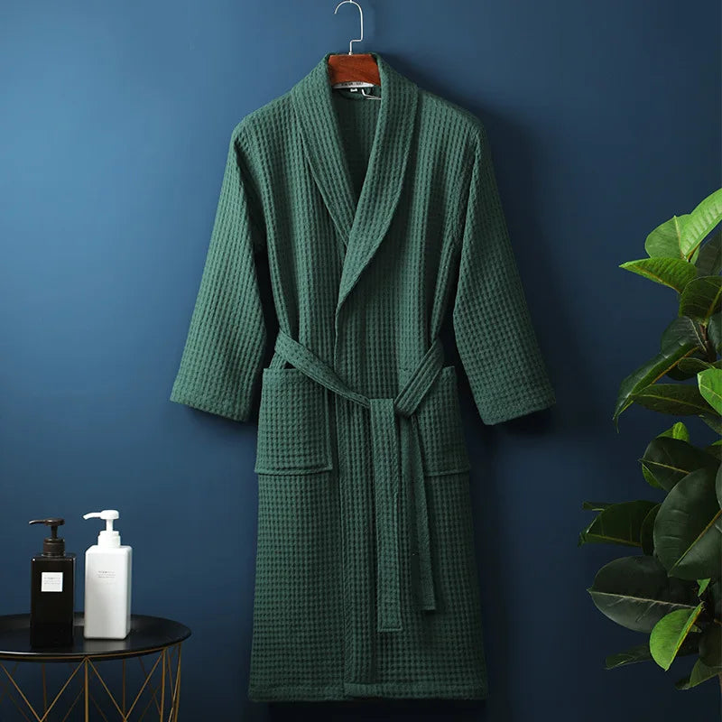 VierraSol | Bata de baño Premium CozyCotton hecha de algodón | Suave y transpirable | Perfecta para hombres y mujeres | Con bolsillos