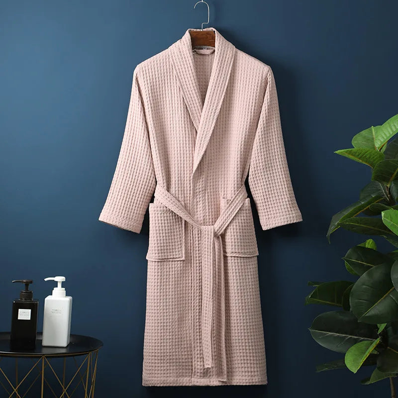 VierraSol | Bata de baño Premium CozyCotton hecha de algodón | Suave y transpirable | Perfecta para hombres y mujeres | Con bolsillos