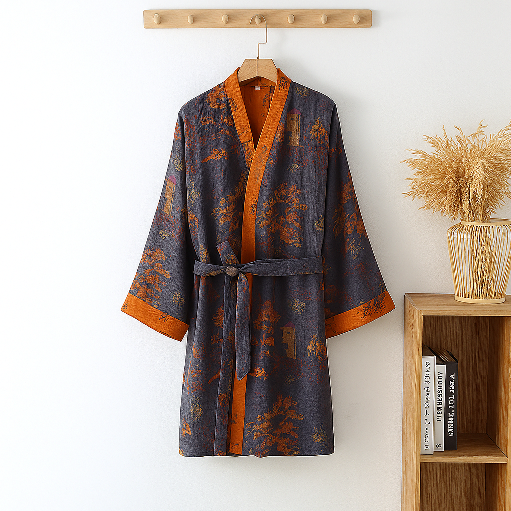 VierraSol | Bata de Kimono para Hombre con Estampado Tradicional