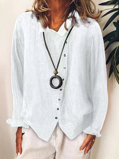 VierraSol | Blusa de Mujer con Botones y Cuello Caído