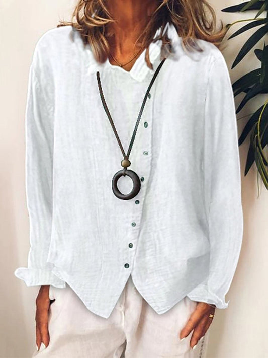 VierraSol | Blusa de Mujer con Botones y Cuello Caído