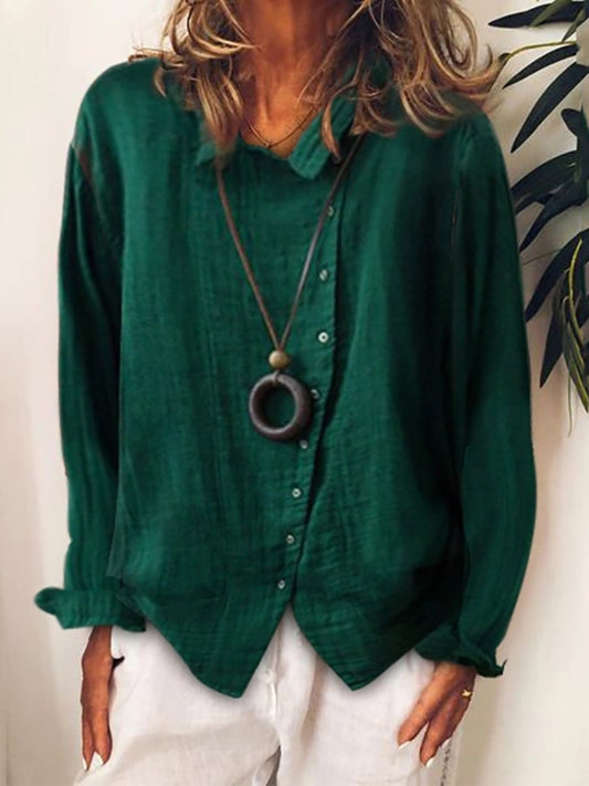 VierraSol | Blusa de Mujer con Botones y Cuello Caído