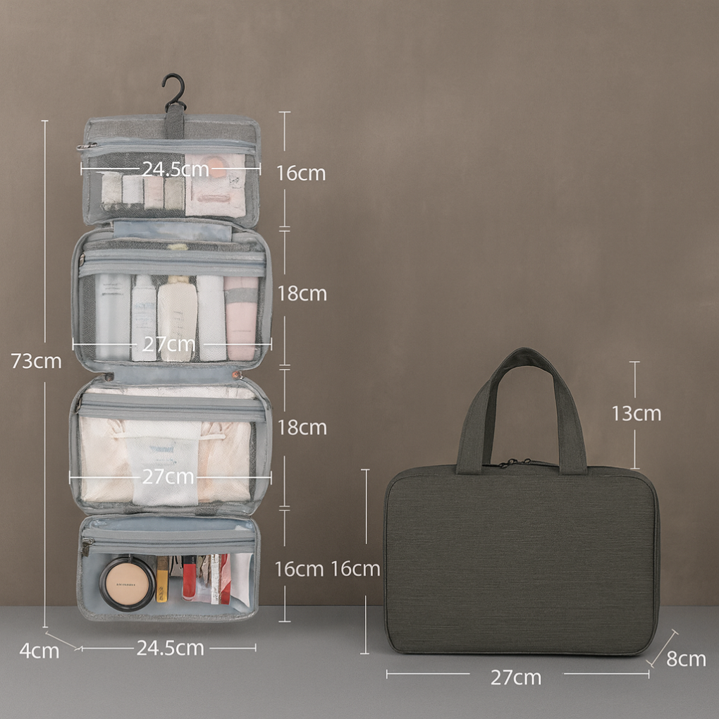 VierraSol | Bolsa de Aseo Colgante con Múltiples Compartimentos