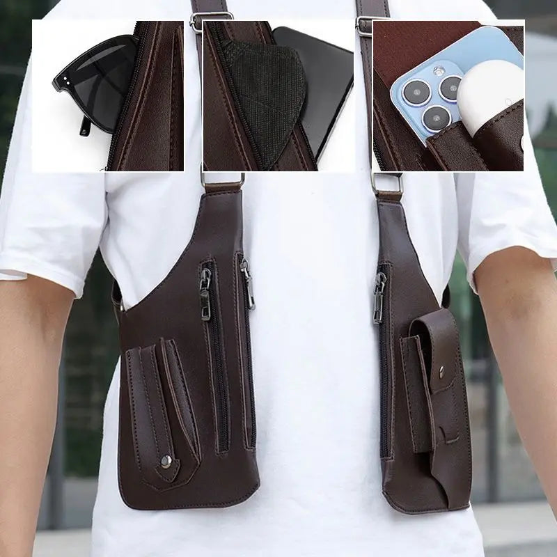 VierraSol | Bolsa de Hombro Antirrobo para Hombre con Múltiples Compartimentos