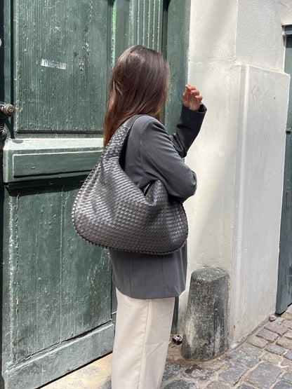 VierraSol | Bolsa de Hombro Tejida para Mujeres con Cierre de Cremallera