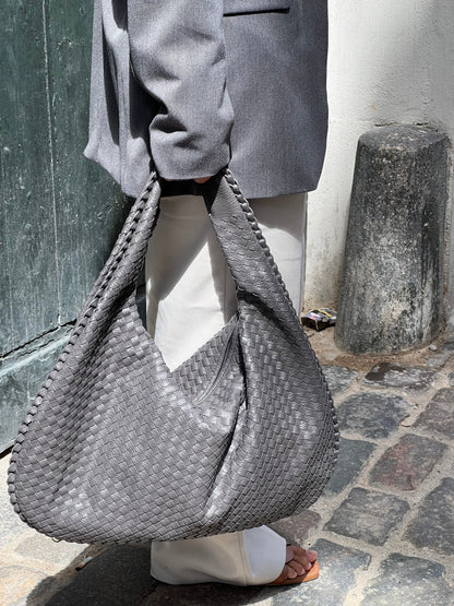 VierraSol | Bolsa de Hombro Tejida para Mujeres con Cierre de Cremallera