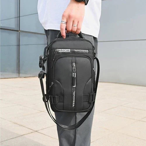 VierraSol | Bolsa de Mensajero para Hombre Impermeable Antirrobo con Carga USB