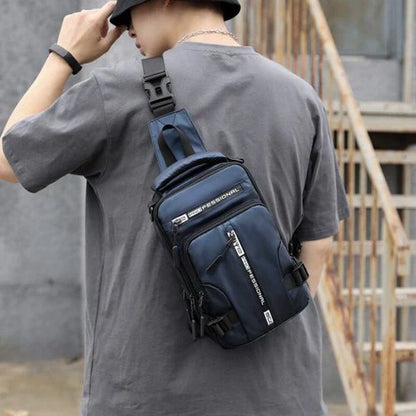 VierraSol | Bolsa de Mensajero para Hombre Impermeable Antirrobo con Carga USB