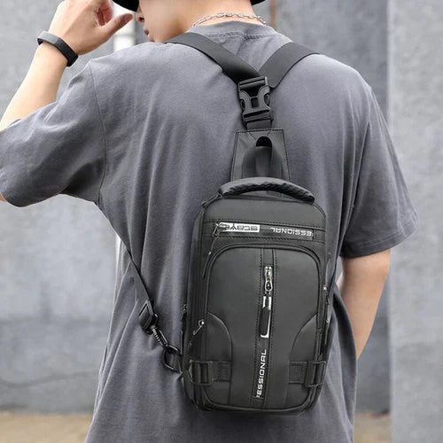 VierraSol | Bolsa de Mensajero para Hombre Impermeable Antirrobo con Carga USB
