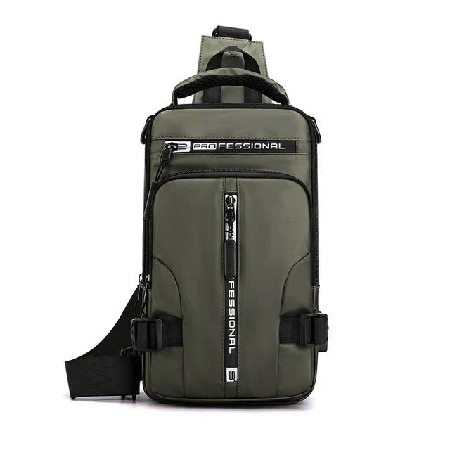 VierraSol | Bolsa de Mensajero para Hombre Impermeable Antirrobo con Carga USB