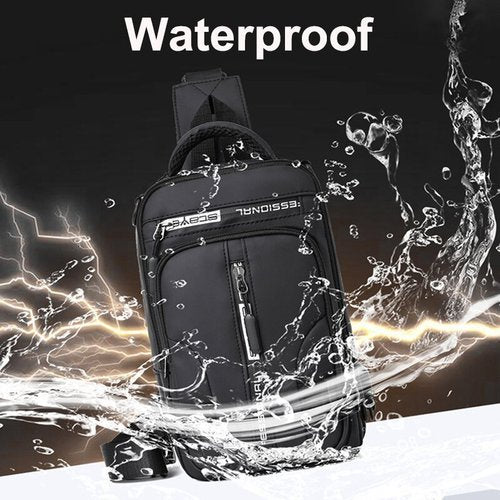 VierraSol | Bolsa de Mensajero para Hombre Impermeable Antirrobo con Carga USB