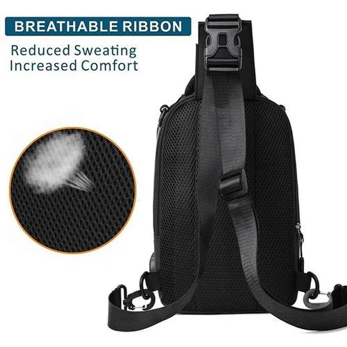 VierraSol | Bolsa de Mensajero para Hombre Impermeable Antirrobo con Carga USB