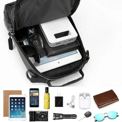VierraSol | Bolsa de Mensajero para Hombre Impermeable Antirrobo con Carga USB