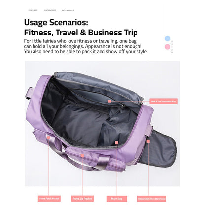 VierraSol | Bolsa de Viaje Multi-Bolsillo, Bolsa Deportiva y de Gimnasio con Compartimento Separado para Zapatos