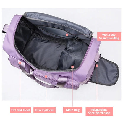 VierraSol | Bolsa de Viaje Multi-Bolsillo, Bolsa Deportiva y de Gimnasio con Compartimento Separado para Zapatos