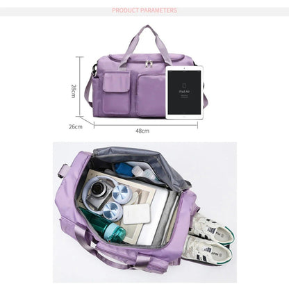 VierraSol | Bolsa de Viaje Multi-Bolsillo, Bolsa Deportiva y de Gimnasio con Compartimento Separado para Zapatos