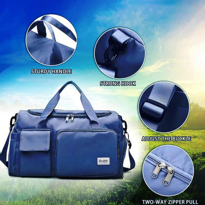 VierraSol | Bolsa de Viaje Multi-Bolsillo, Bolsa Deportiva y de Gimnasio con Compartimento Separado para Zapatos