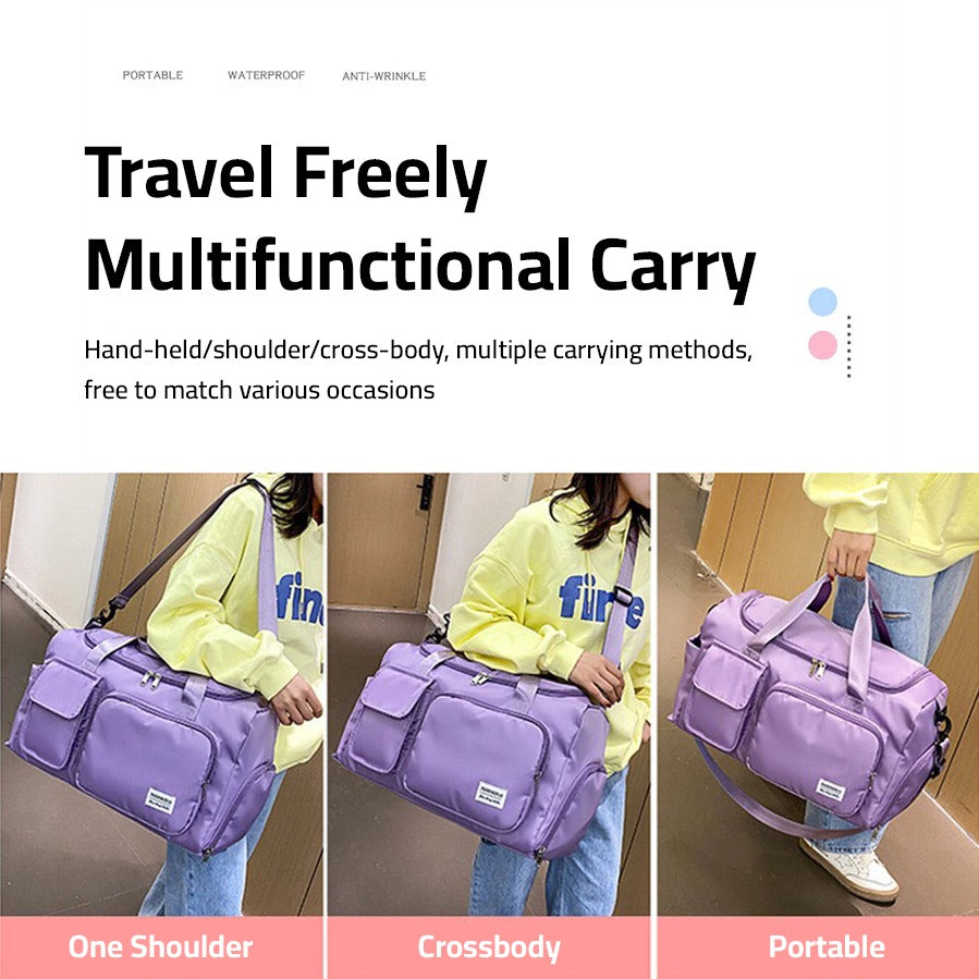 VierraSol | Bolsa de Viaje Multi-Bolsillo, Bolsa Deportiva y de Gimnasio con Compartimento Separado para Zapatos