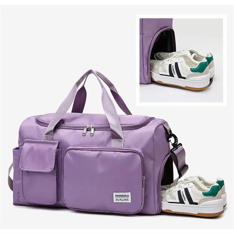 VierraSol | Bolsa de Viaje Multi-Bolsillo, Bolsa Deportiva y de Gimnasio con Compartimento Separado para Zapatos