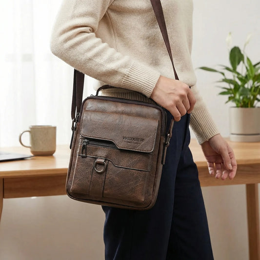 VierraSol | Bolsa Mensajera para Hombre con Bolsillo Frontal