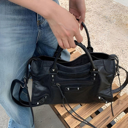 VierraSol | Bolsa Salome | Bolso espacioso en cuero PU | Negro