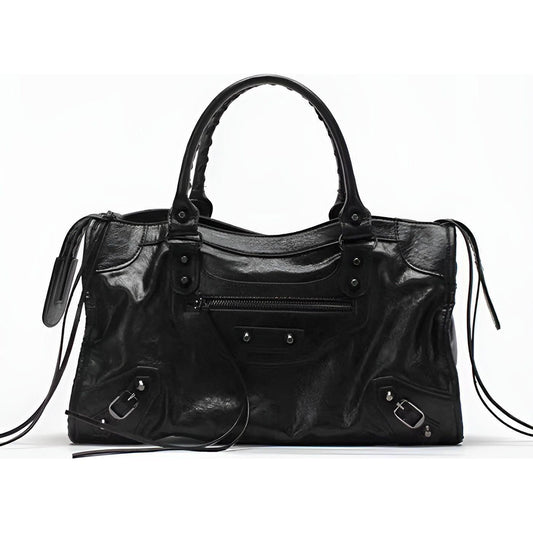 VierraSol | Bolsa Salome | Bolso espacioso en cuero PU | Negro