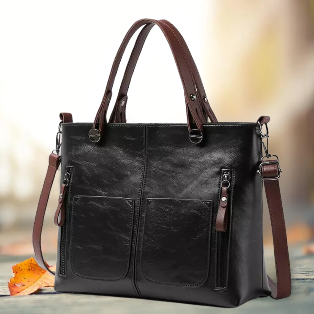 VierraSol | Bolsa Tote Estructurada para Mujeres con Bolsillos Frontales