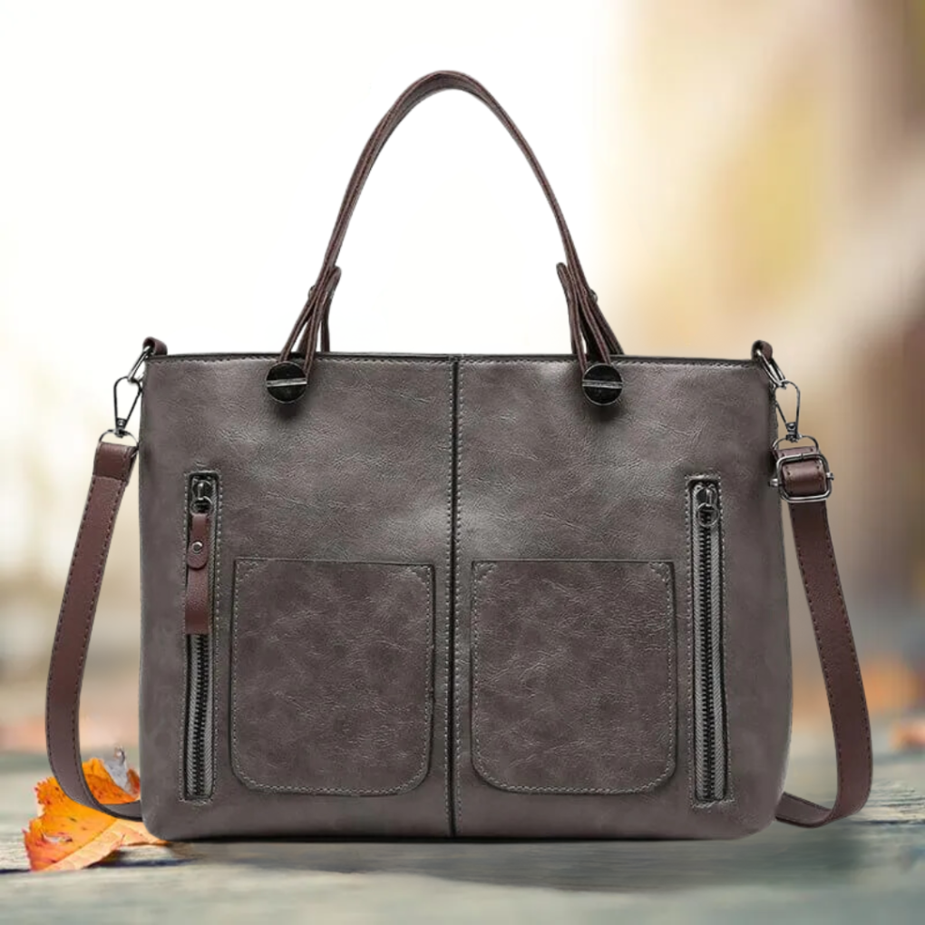 VierraSol | Bolsa Tote Estructurada para Mujeres con Bolsillos Frontales