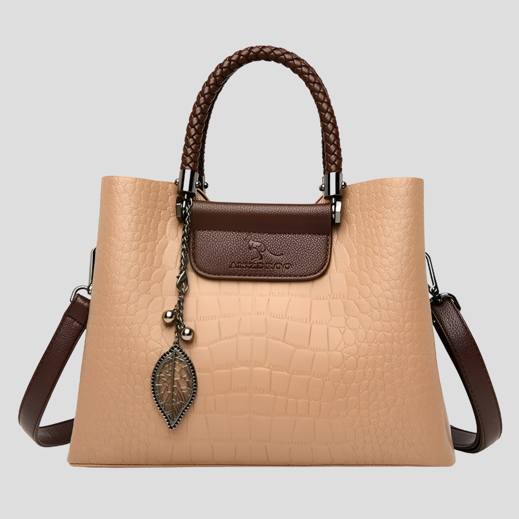 VierraSol | Bolsa Tote para Mujeres con Relieve de Cocodrilo y Asa Trenzada