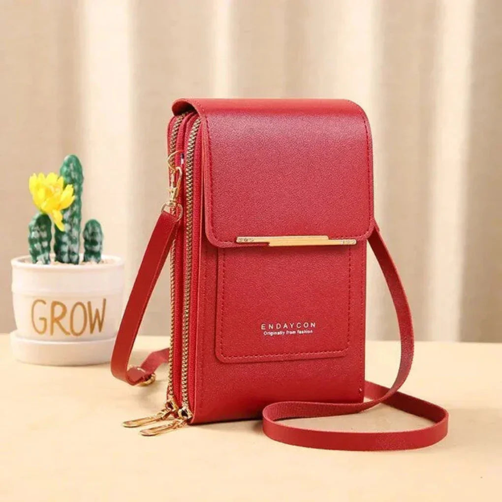 VierraSol | Bolso Cruzado para Mujer con Pantalla Táctil y Cierre Dorado