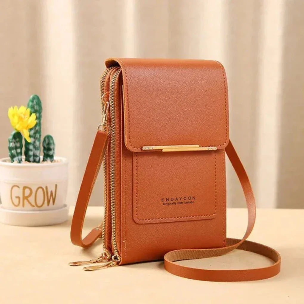 VierraSol | Bolso Cruzado para Mujer con Pantalla Táctil y Cierre Dorado