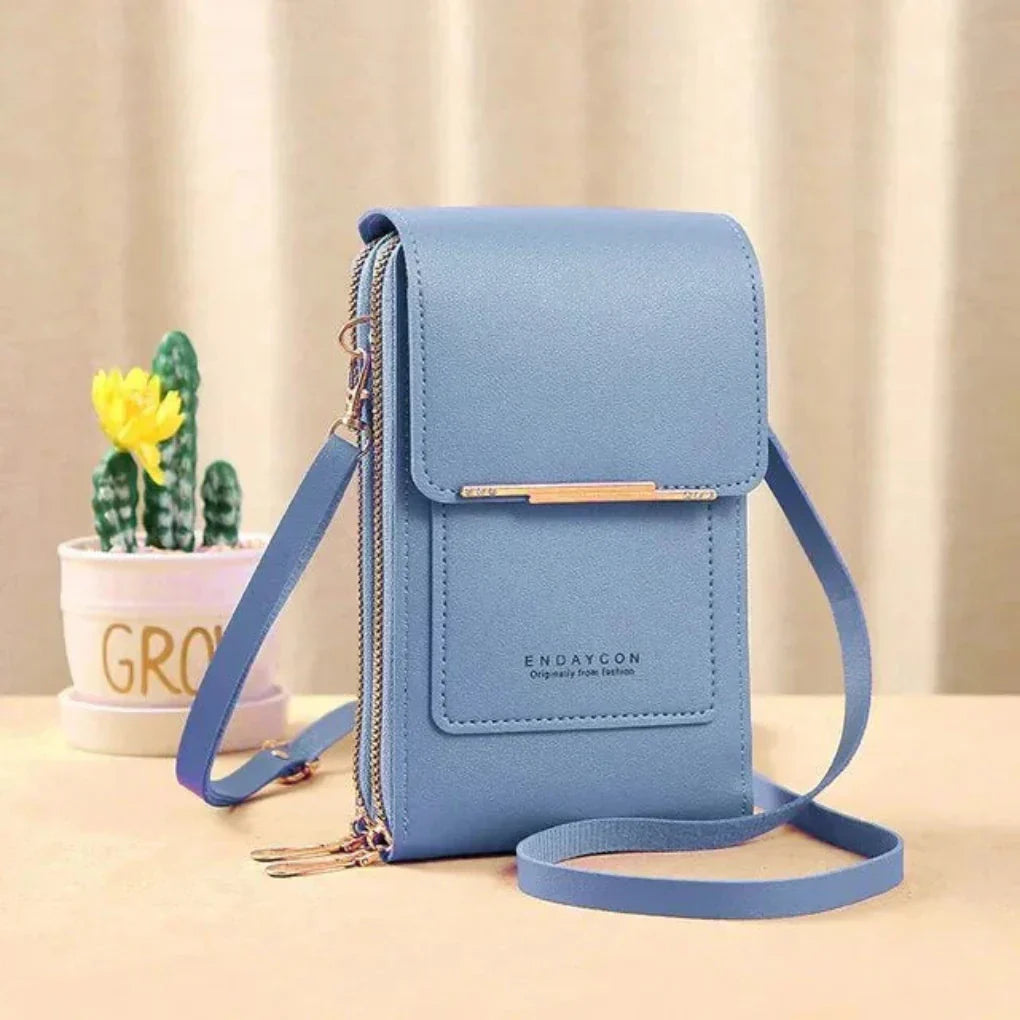 VierraSol | Bolso Cruzado para Mujer con Pantalla Táctil y Cierre Dorado
