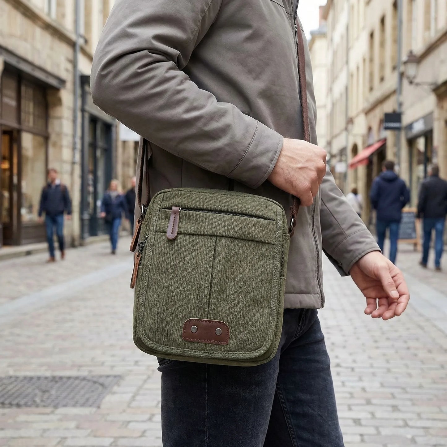 VierraSol | Bolso de Hombro Cruzado para Hombre con Múltiples Bolsillos