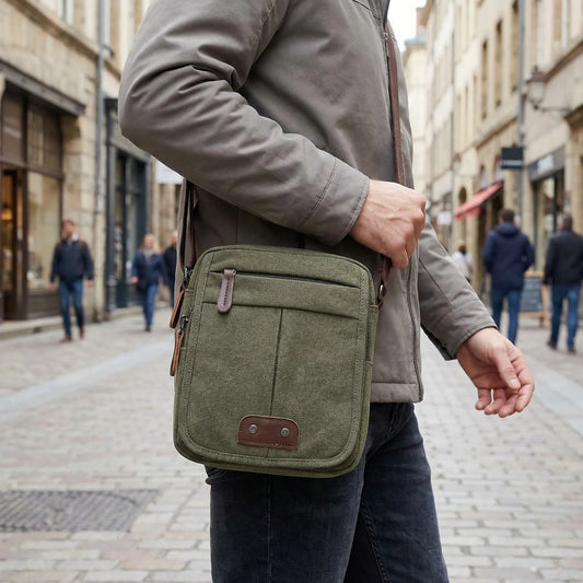 VierraSol | Bolso de Hombro Cruzado para Hombre con Múltiples Bolsillos