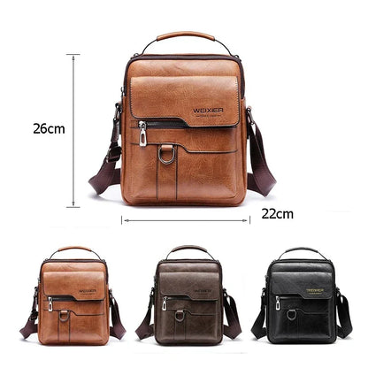 VierraSol | Bolso de Hombro de Cuero Genuino para Hombre | Correa Duradera y Ajustable & Ideal para Trabajo o Ocio