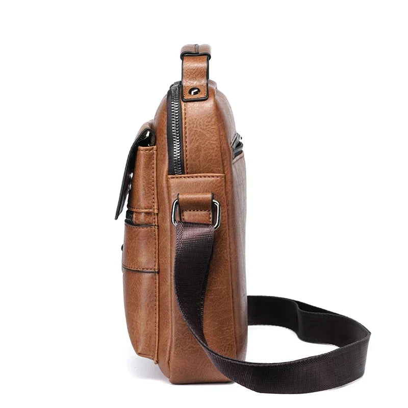 VierraSol | Bolso de Hombro de Cuero Genuino para Hombre | Correa Duradera y Ajustable & Ideal para Trabajo o Ocio