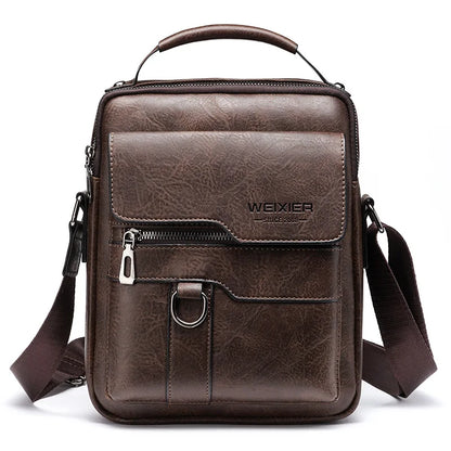 VierraSol | Bolso de Hombro de Cuero Genuino para Hombre | Correa Duradera y Ajustable & Ideal para Trabajo o Ocio
