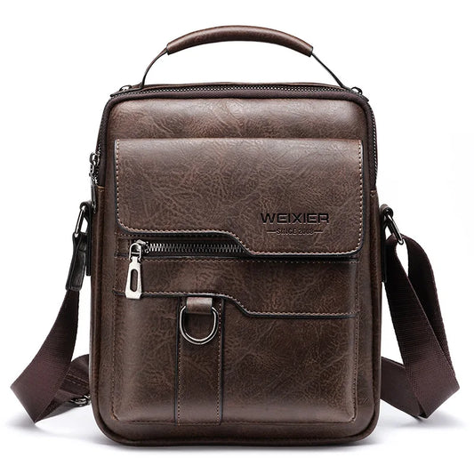 VierraSol | Bolso de Hombro de Cuero Genuino para Hombre | Correa Duradera y Ajustable & Ideal para Trabajo o Ocio