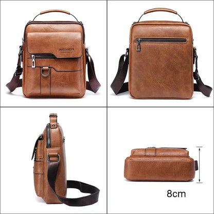 VierraSol | Bolso de Hombro de Cuero Genuino para Hombre | Correa Duradera y Ajustable & Ideal para Trabajo o Ocio