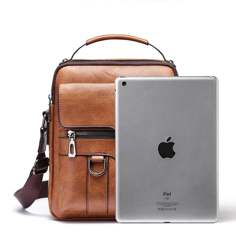 VierraSol | Bolso de Hombro de Cuero Genuino para Hombre | Correa Duradera y Ajustable & Ideal para Trabajo o Ocio