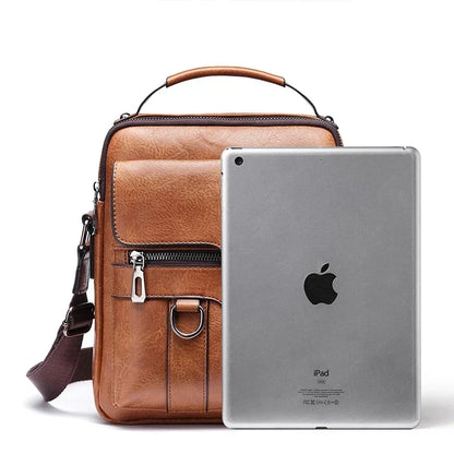VierraSol | Bolso de Hombro de Cuero Genuino para Hombre | Correa Duradera y Ajustable & Ideal para Trabajo o Ocio