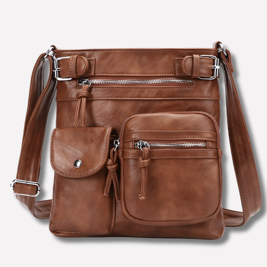 VierraSol | Bolso de Hombro para Mujer con Múltiples Bolsillos y Bolsillos Frontales con Cremallera