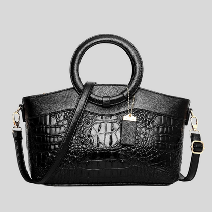 VierraSol | Bolso de mano estructurado para mujer con grabado de cocodrilo