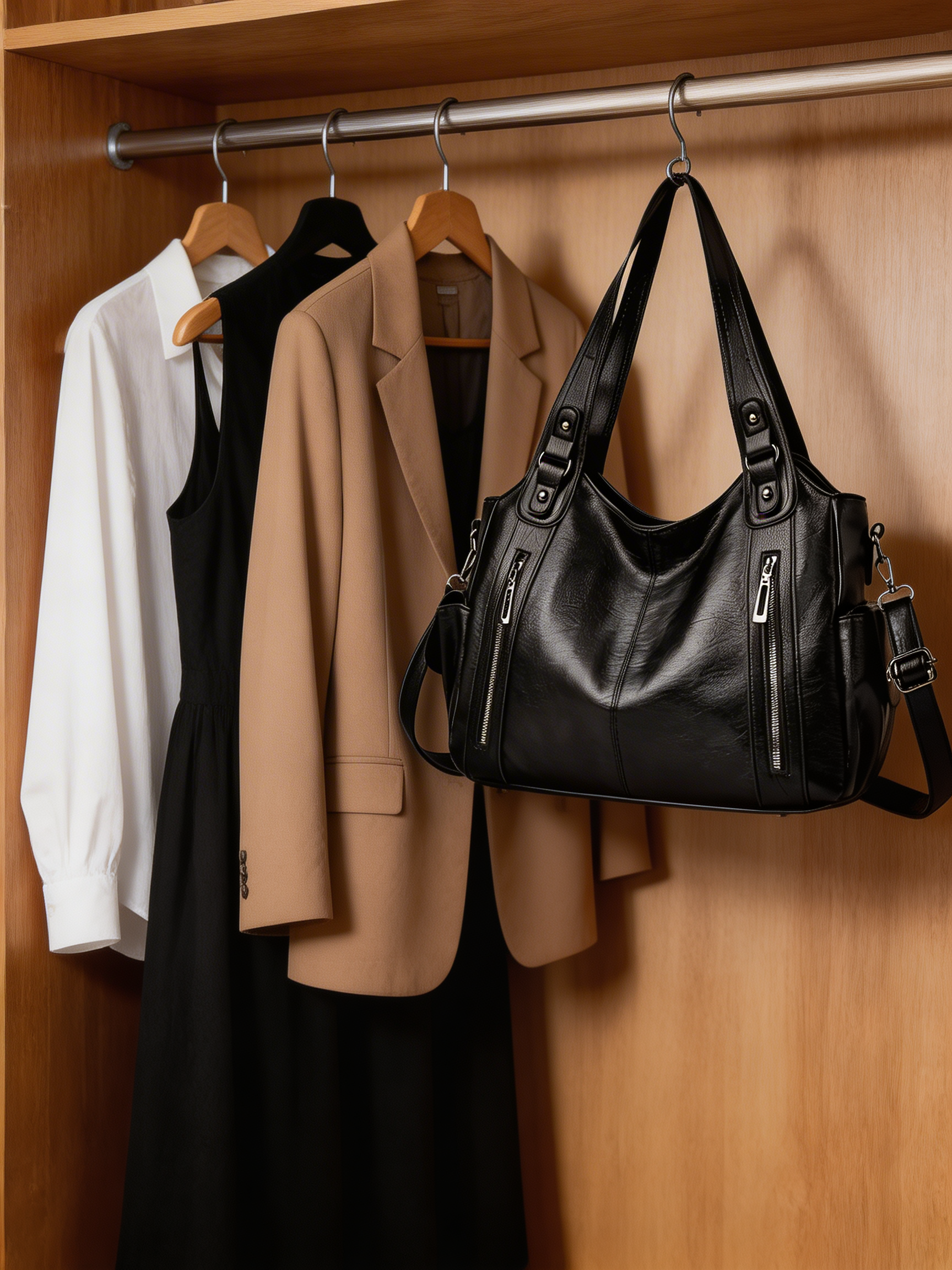 VierraSol | Bolso de Mano Grande para Mujeres con Múltiples Cremalleras
