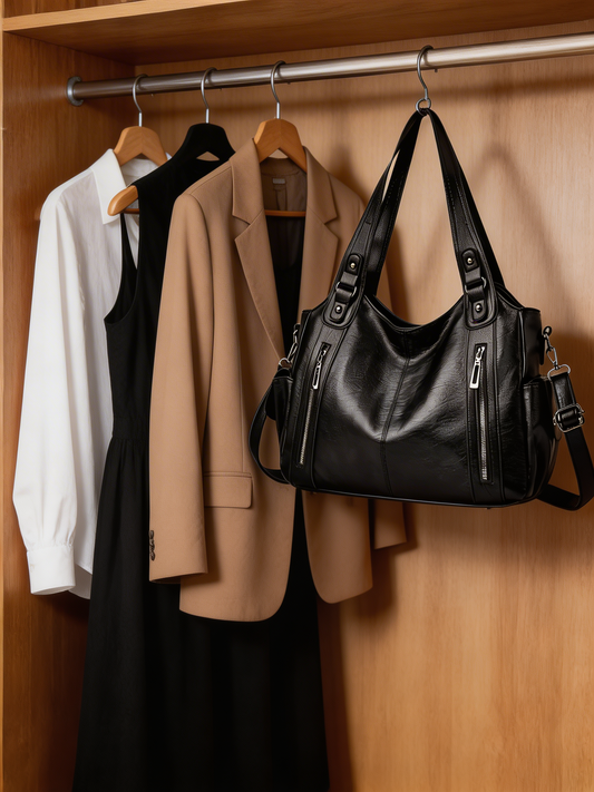 VierraSol | Bolso de Mano Grande para Mujeres con Múltiples Cremalleras