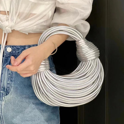 VierraSol | Bolso de Mano para Mujer con Asa Torcida y Detalle de Nudo