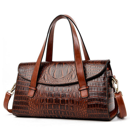 VierraSol | Bolso de Mano para Mujer con Relieve de Cocodrilo y Cierre de Solapa
